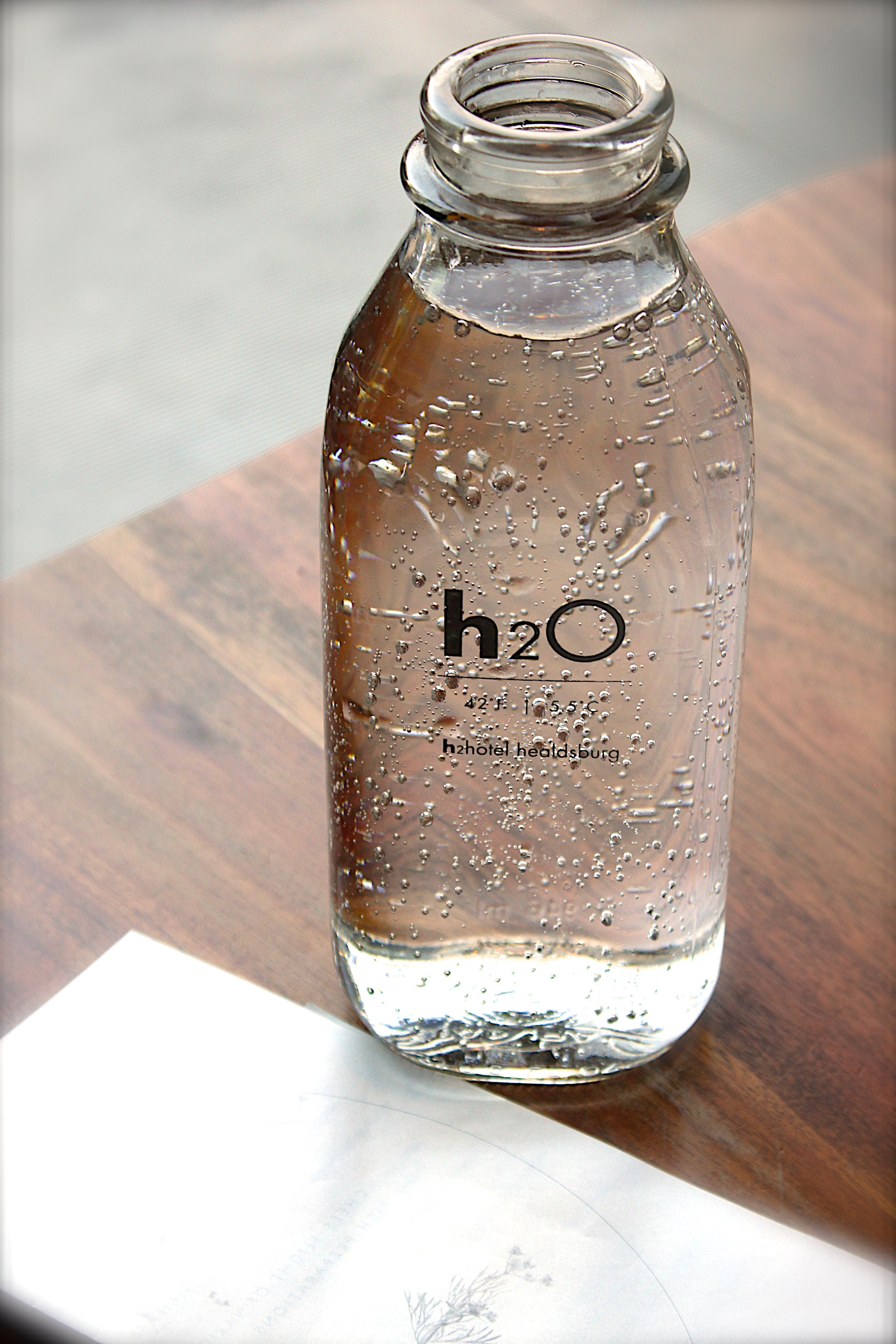 glass bottle with water