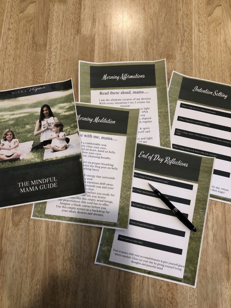 print outs of a mindful mama guide